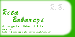 rita babarczi business card